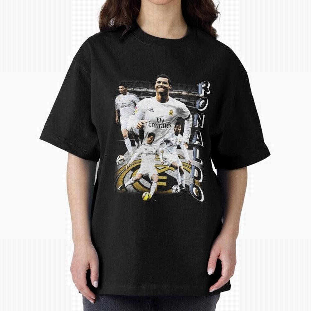 Cristiano Ronaldo Vintage Oversized T-Shirt Bring Match Day Fire to the FIFA World Cup 2026 USA Canada Mexico Journey through Messi, CR7 and Mbappe Highlights, France Pride, Classic Soccer Heritage, Championship Pressure, Fan Loyalty and