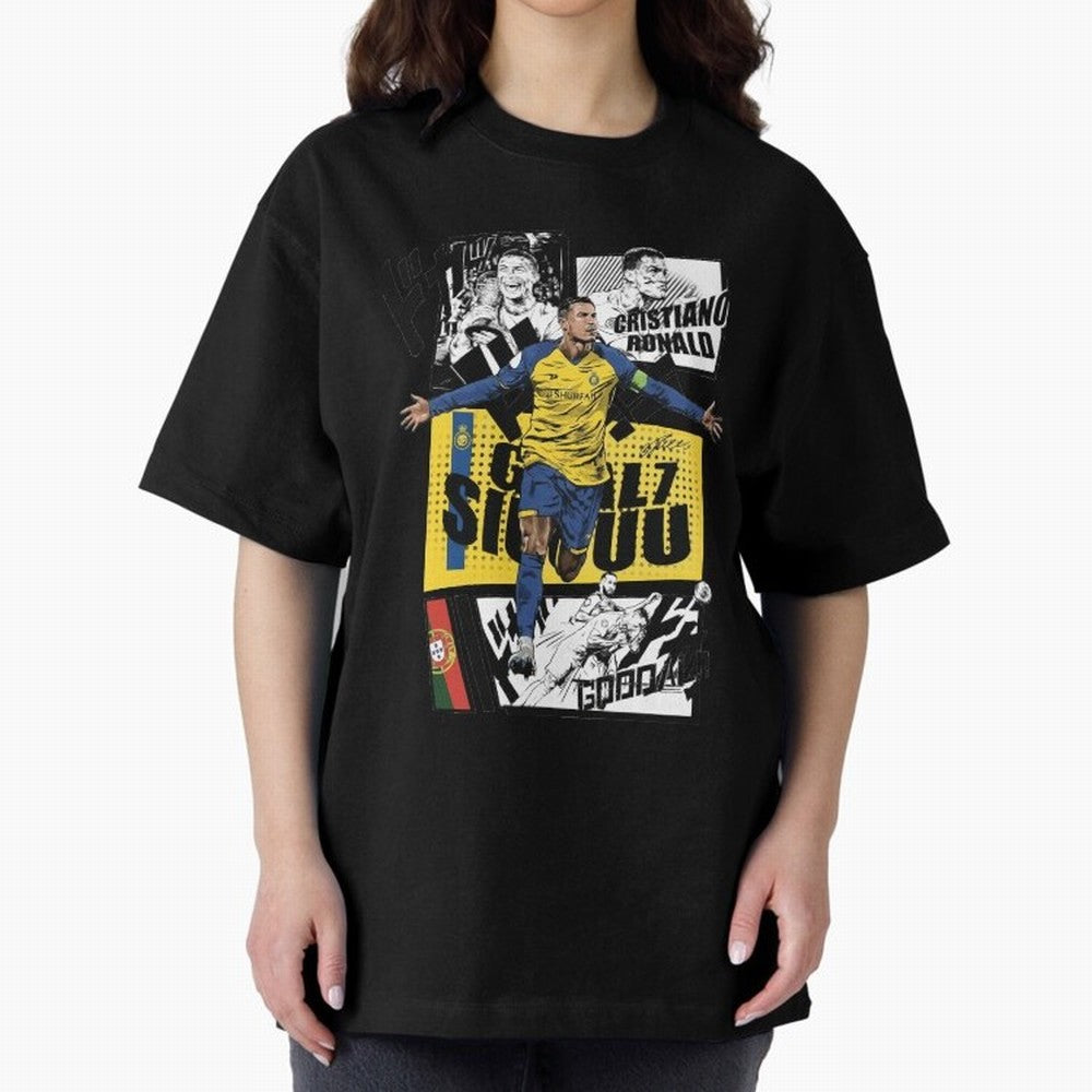 Cristiano Ronaldo CR7 Scorer Oversized T-Shirt Create Global Football Passion for FIFA World Cup 2026 Group Stage, Driven by Cristiano Ronaldo, Haaland and CR7, Portugal, Spain and Germany, Sports Nostalgia, International Competition, Famous