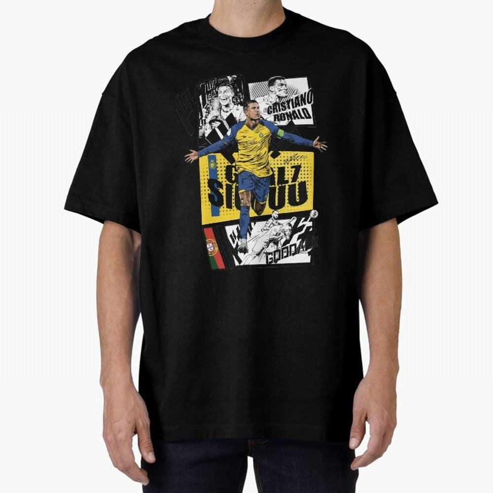 Cristiano Ronaldo CR7 Scorer Oversized T-Shirt Create Global Football Passion for FIFA World Cup 2026 Group Stage, Driven by Cristiano Ronaldo, Haaland and CR7, Portugal, Spain and Germany, Sports Nostalgia, International Competition, Famous