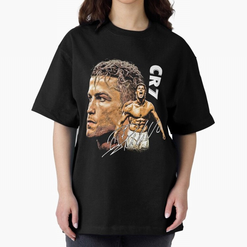 Cristiano Ronaldo Football Legend T-Shirt Oversized T-Shirt Showcase FIFA World Cup 2026 USA Canada Mexico for Fans of Messi, Neymar and Mbappe and England and Germany, Bringing Soccer Culture, Superstar Moments, National Team Dreams and