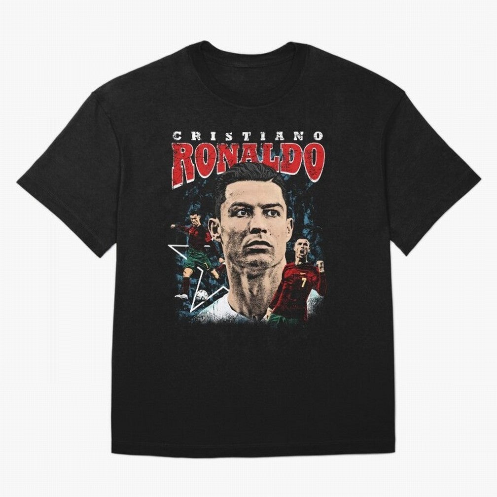 Cristiano Ronaldo CR7 Iconic T-Shirt Oversized T-Shirt Celebrate Golden Goal Energy in FIFA World Cup 2026 USA Canada Mexico for Fans of Messi, CR7 and Mbappe and Spain, Bringing Supporter Pride, Iconic Celebrations, Legendary Names and Global