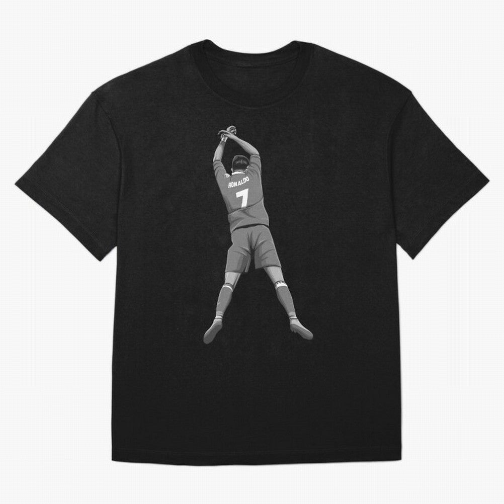 Cristiano Ronaldo Black and White Version Oversized T-Shirt Join Match Day Hype around FIFA World Cup 2026 USA Canada Mexico, Cristiano Ronaldo, Haaland and CR7, England, Championship Spirit, Famous Goals, Roaring Crowds and International Football