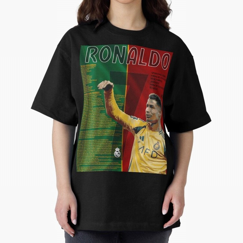 cristiano ronaldo 40th birthday tribute poster Oversized T-Shirt Fuel Your Fan Pride for FIFA World Cup 2026 USA Canada Mexico Highlighting Neymar, Haaland and Cristiano Ronaldo, Spain Energy, Stadium Memories, Football Loyalty, International
