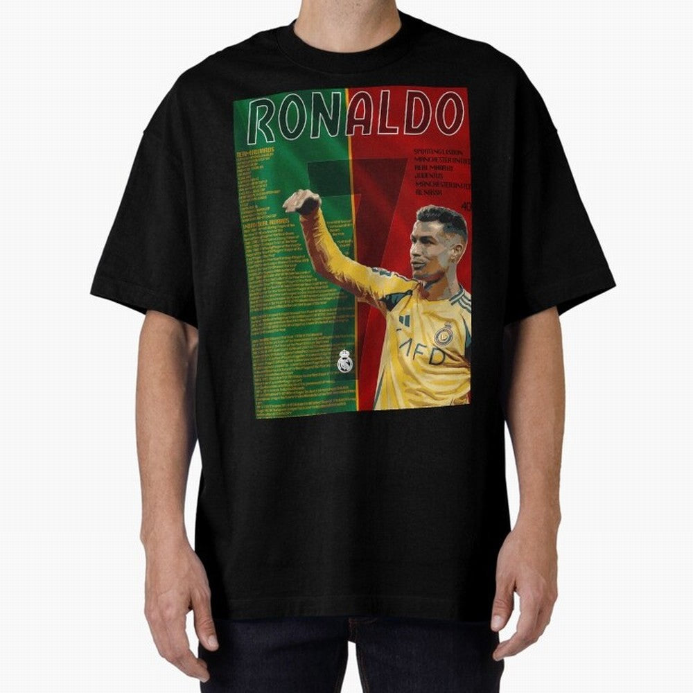 cristiano ronaldo 40th birthday tribute poster Oversized T-Shirt Fuel Your Fan Pride for FIFA World Cup 2026 USA Canada Mexico Highlighting Neymar, Haaland and Cristiano Ronaldo, Spain Energy, Stadium Memories, Football Loyalty, International