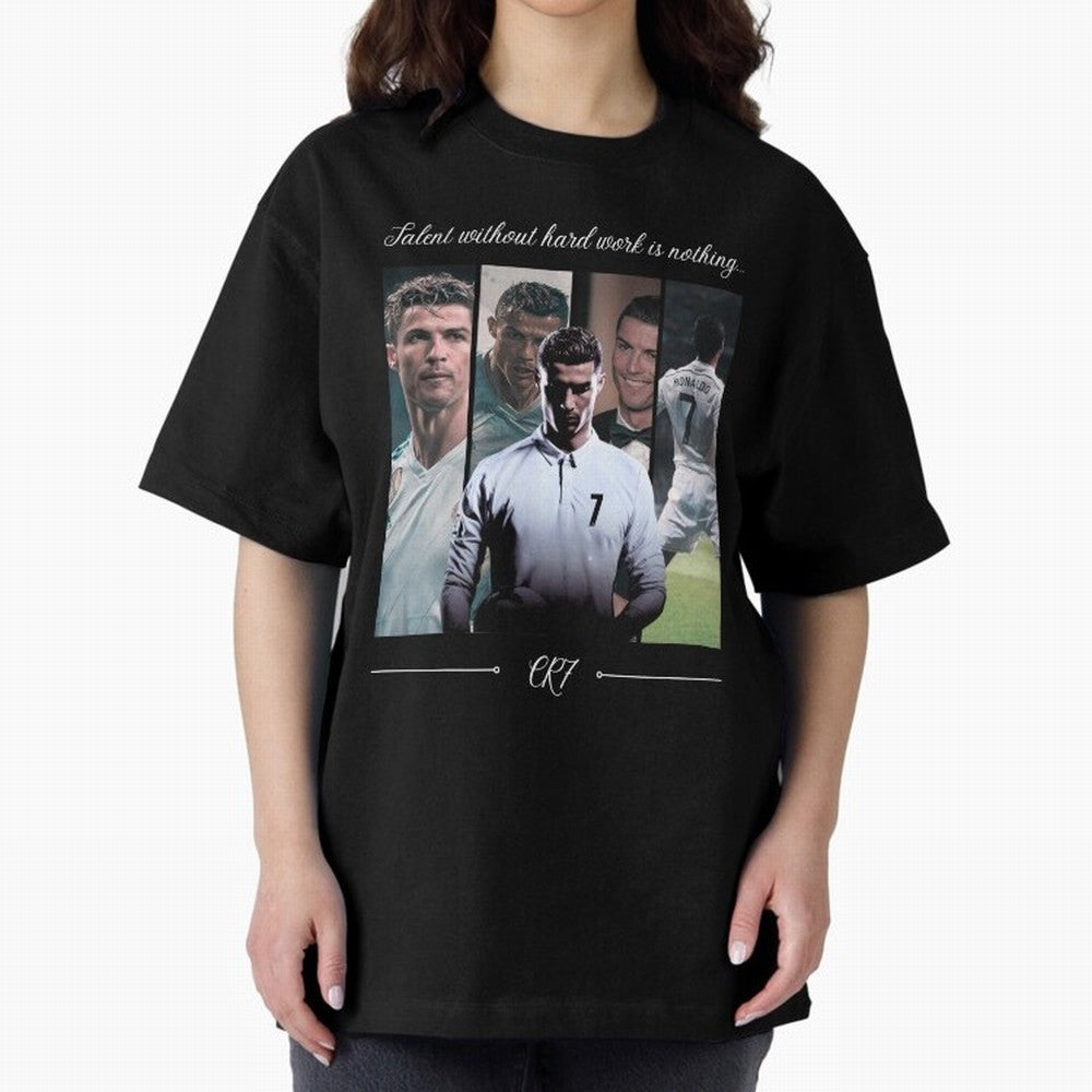 Ronaldo CR7 Oversized T-Shirt Celebrate the Stars of the FIFA World Cup 2026 Group Stage Journey through Haaland Highlights, Argentina and Brazil Pride, Stadium Chants, National Pride, Trophy Dreams and Unforgettable Football Memories; Ideal for