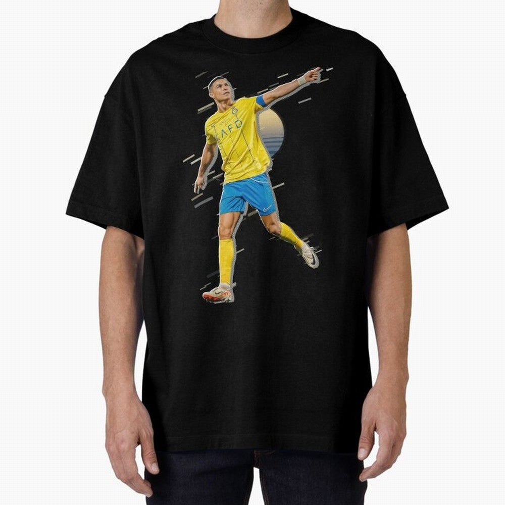 Ronaldo al nassr Oversized T-Shirt Unlock FIFA World Cup 2026 for Fans of Mbappe and Neymar and England, France and Netherlands, Bringing Retro Football Energy, Iconic Rivalries, Trophy Chase Drama and Stadium Atmosphere; Made for Collectors Who