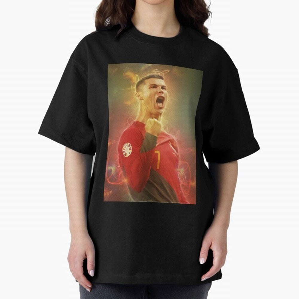 Ronaldo portugal jarsey Oversized T-Shirt Celebrate National Team Dreams in FIFA World Cup 2026 Spirit, with France, Messi, Vintage Soccer Flavor, Modern Football Stars, National Flags and Final Night Emotion; Made for Collectors Who Enjoy Iconic
