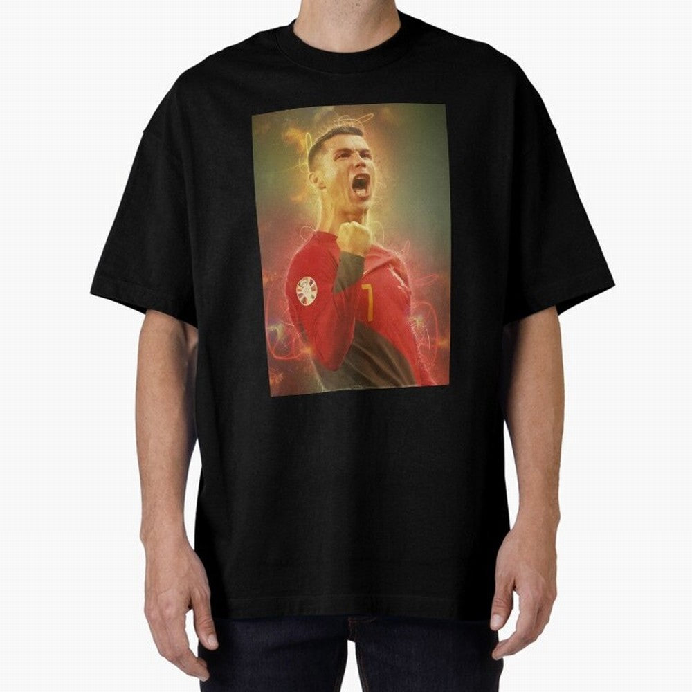 Ronaldo portugal jarsey Oversized T-Shirt Celebrate National Team Dreams in FIFA World Cup 2026 Spirit, with France, Messi, Vintage Soccer Flavor, Modern Football Stars, National Flags and Final Night Emotion; Made for Collectors Who Enjoy Iconic