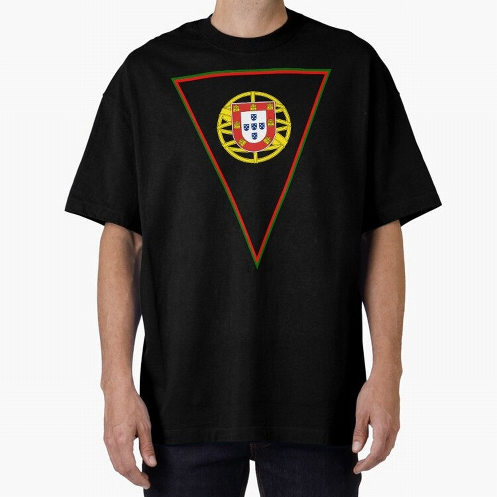 Portugal Flag & Coat of arms Oversized T-Shirt Support the Legends of FIFA World Cup 2026 USA Canada Mexico Filled with CR7 and Messi, Argentina Energy, Game Day Rituals, Football Legends, Country Pride and the Road to the Final; Perfect for