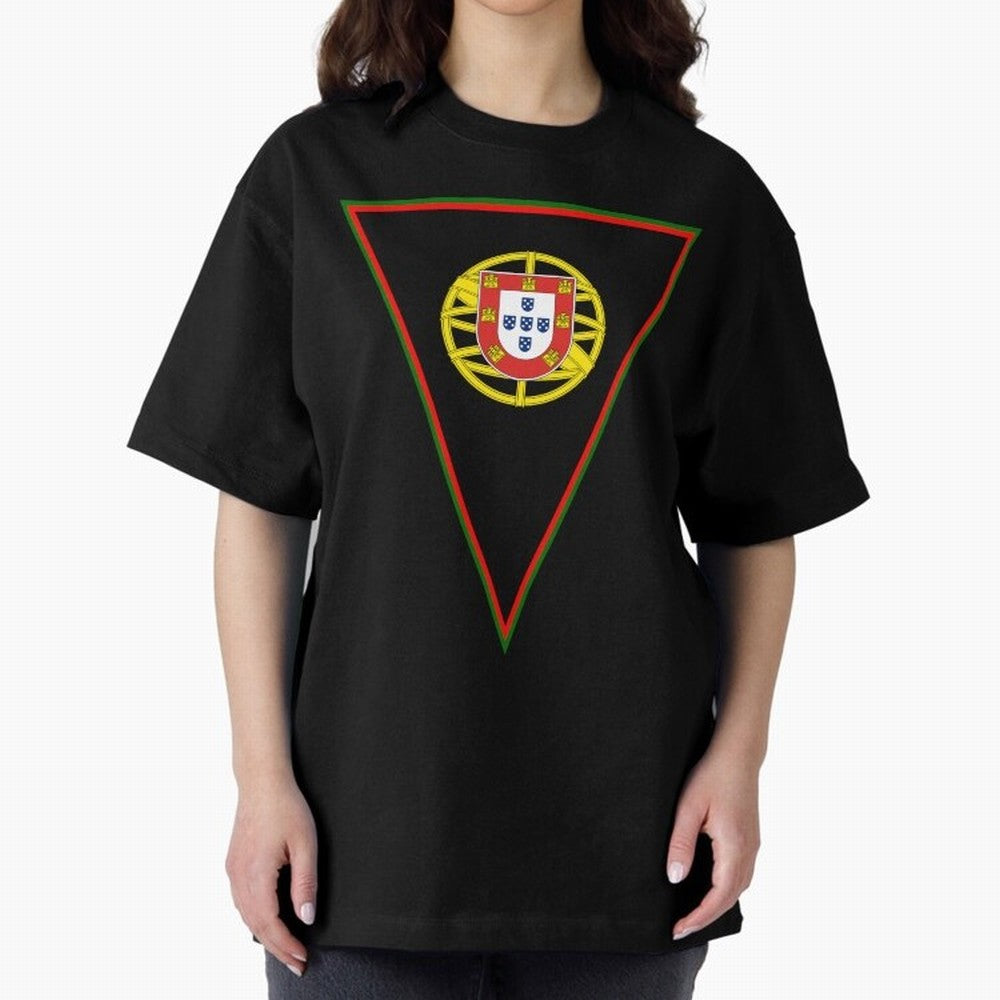 Portugal Flag & Coat of arms Oversized T-Shirt Support the Legends of FIFA World Cup 2026 USA Canada Mexico Filled with CR7 and Messi, Argentina Energy, Game Day Rituals, Football Legends, Country Pride and the Road to the Final; Perfect for