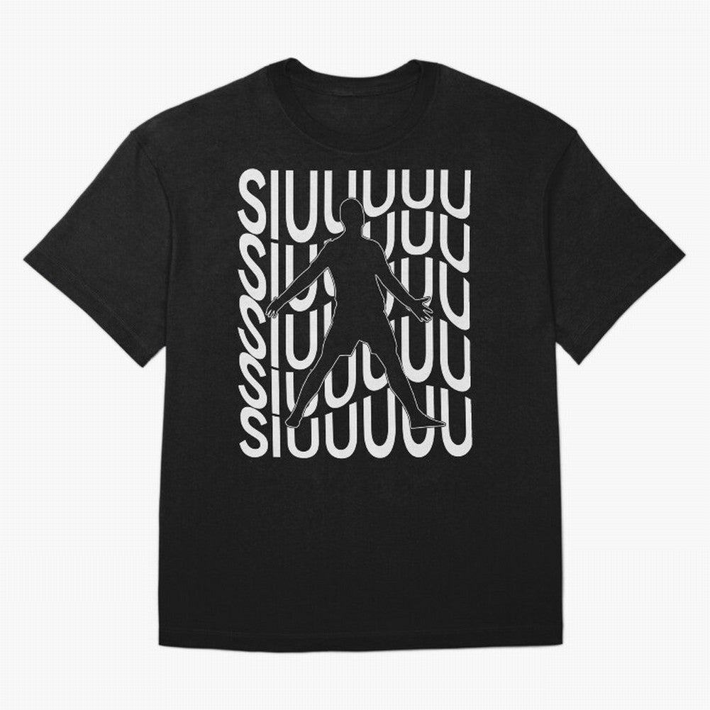 Siuuuuu Cute Soccer Present For Soccer Lovers Fan Kid's Boys Oversized T-Shirt Capture FIFA World Cup 2026 with Messi and Cristiano Ronaldo, Portugal, Spain and Germany Energy, Football History, Final Match Energy, Crowd Noise and Once in a