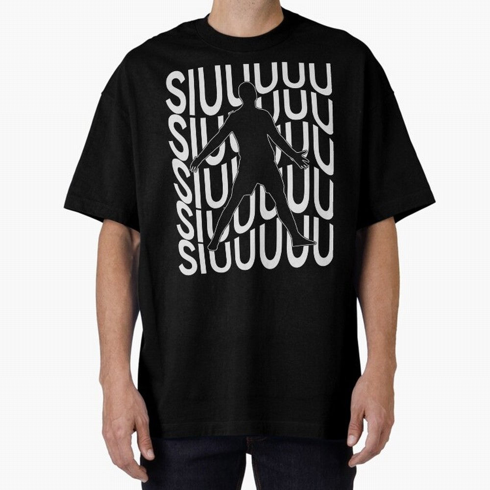 Siuuuuu Cute Soccer Present For Soccer Lovers Fan Kid's Boys Oversized T-Shirt Capture FIFA World Cup 2026 with Messi and Cristiano Ronaldo, Portugal, Spain and Germany Energy, Football History, Final Match Energy, Crowd Noise and Once in a