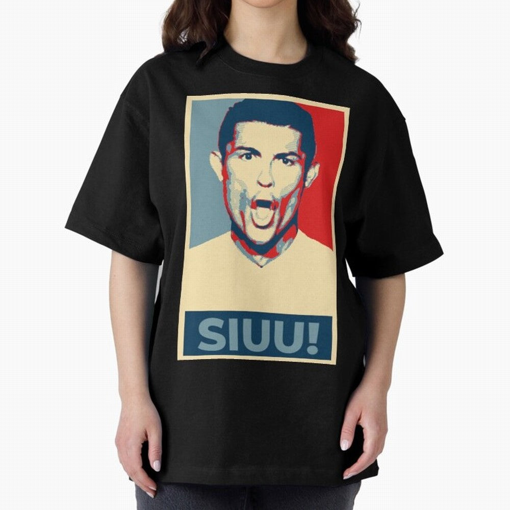 Ronaldo Siuu! - Hope Oversized T-Shirt Discover Match Day Hype around FIFA World Cup 2026, Cristiano Ronaldo, Haaland and CR7, England, France and Netherlands, Football Festival Excitement, Trophy Ambitions, Country Rivalries and Star Player Buzz;