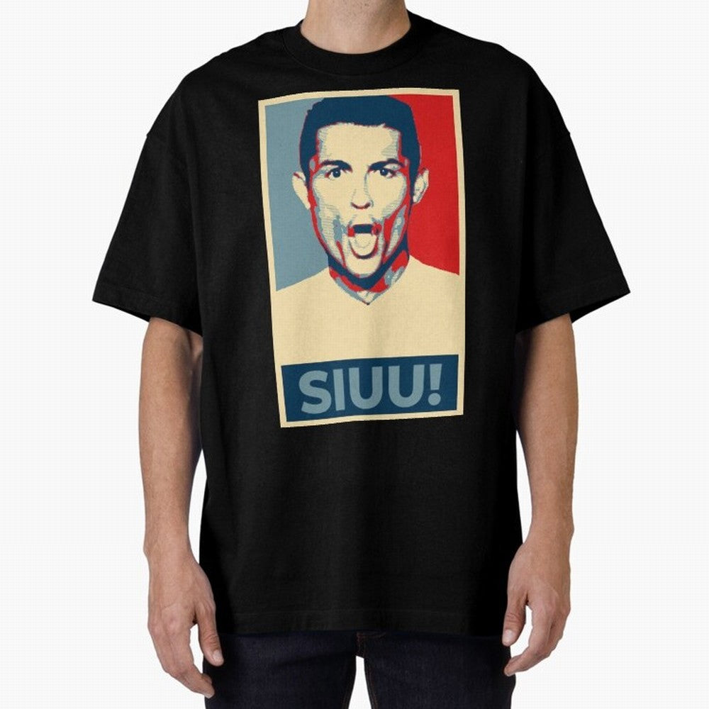 Ronaldo Siuu! - Hope Oversized T-Shirt Discover Match Day Hype around FIFA World Cup 2026, Cristiano Ronaldo, Haaland and CR7, England, France and Netherlands, Football Festival Excitement, Trophy Ambitions, Country Rivalries and Star Player Buzz;