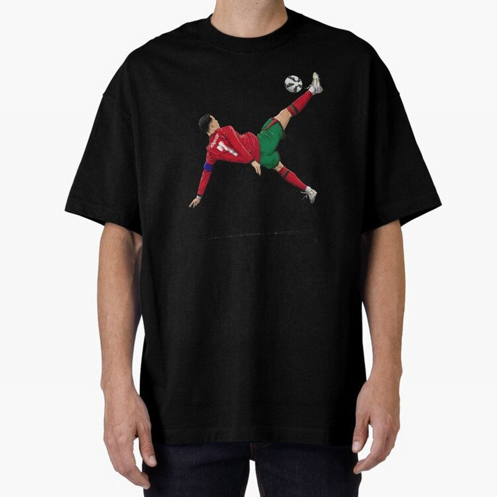 Ronaldo 910 Goal Bicycle Kick Oversized T-Shirt Show Up for the Glory of Global Football Passion for FIFA World Cup 2026, Centered on CR7, Netherlands, Football Passion, Legendary Performances, Festival Vibes and Supporter Community; Perfect for