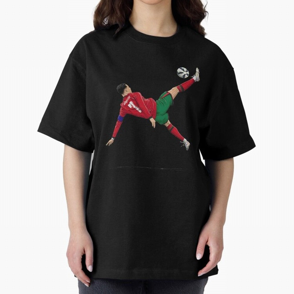 Ronaldo 910 Goal Bicycle Kick Oversized T-Shirt Show Up for the Glory of Global Football Passion for FIFA World Cup 2026, Centered on CR7, Netherlands, Football Passion, Legendary Performances, Festival Vibes and Supporter Community; Perfect for