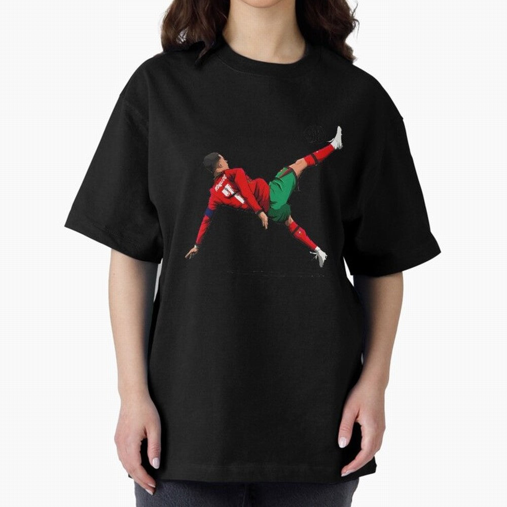 Cristiano Ronaldo 910th Goal Bicycle Kick Tribute Oversized T-Shirt Follow the Final Road of FIFA World Cup 2026 USA Canada Mexico Spirit, Centered on Germany, Cristiano Ronaldo, Haaland and CR7, Game Day Rituals, Football Legends, Country Pride