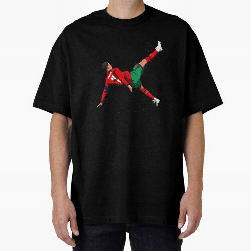 Cristiano Ronaldo 910th Goal Bicycle Kick Tribute Oversized T-Shirt Follow the Final Road of FIFA World Cup 2026 USA Canada Mexico Spirit, Centered on Germany, Cristiano Ronaldo, Haaland and CR7, Game Day Rituals, Football Legends, Country Pride