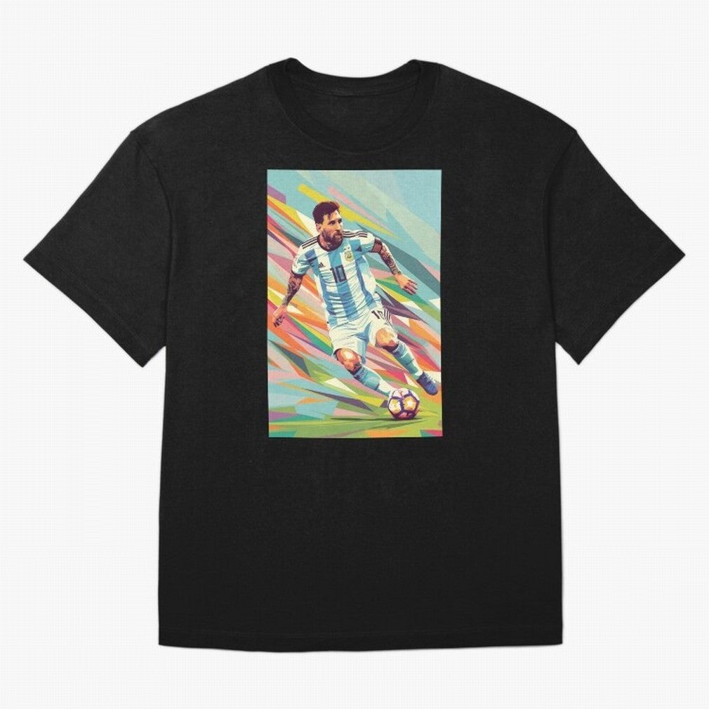 Messi in action Graphic poster design Oversized T-Shirt Make Every Kick Count in the FIFA World Cup 2026 USA Canada Mexico Journey through Messi Highlights, England, France and Netherlands Pride, Global Supporter Spirit, Legendary Goals, National