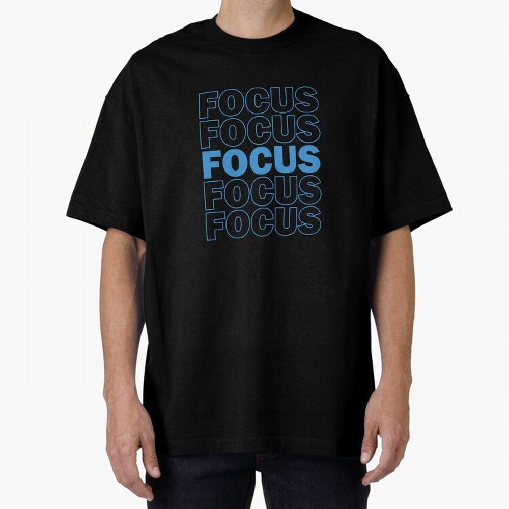 Focus Focus Focus (Blue) Oversized T-Shirt Bring International Match Energy to FIFA World Cup 2026 Made for Neymar, Haaland and Cristiano Ronaldo, Argentina, France and Brazil Energy, Fan Favorite Moments, National Team Passion, Big Match Drama and