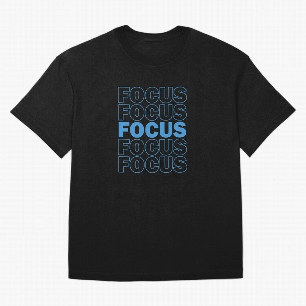 Focus Focus Focus (Blue) Oversized T-Shirt Bring International Match Energy to FIFA World Cup 2026 Made for Neymar, Haaland and Cristiano Ronaldo, Argentina, France and Brazil Energy, Fan Favorite Moments, National Team Passion, Big Match Drama and