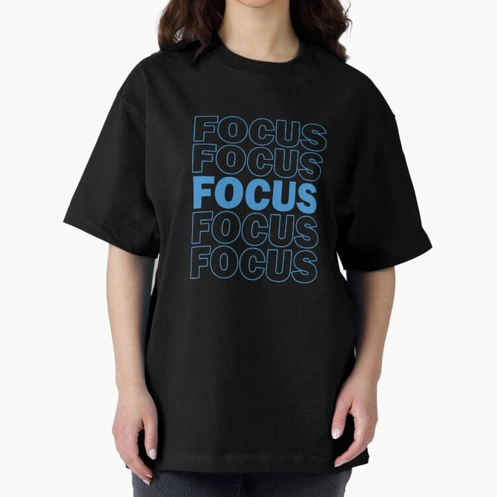 Focus Focus Focus (Blue) Oversized T-Shirt Bring International Match Energy to FIFA World Cup 2026 Made for Neymar, Haaland and Cristiano Ronaldo, Argentina, France and Brazil Energy, Fan Favorite Moments, National Team Passion, Big Match Drama and