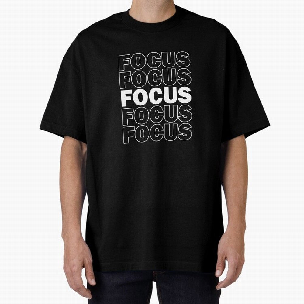 Focus Focus Focus (White Design) Oversized T-Shirt Make Every Kick Count in Match Day Hype around FIFA World Cup 2026, Mbappe, England and Germany, Retro Football Energy, Iconic Rivalries, Trophy Chase Drama and Stadium Atmosphere; Great for Watch