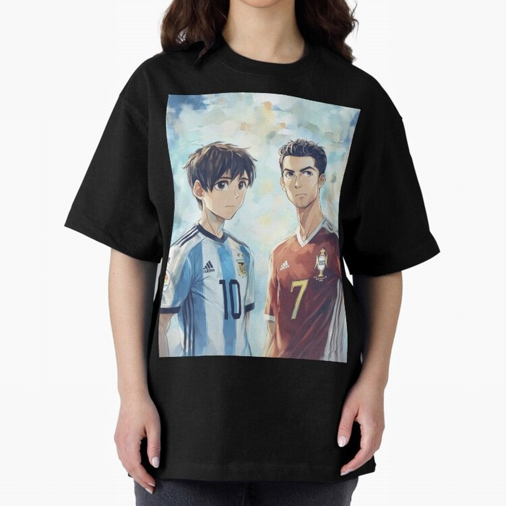 Lionel Messi and Cristiano Ronaldo Oversized T-Shirt Bring Champion Energy into FIFA World Cup 2026 USA Canada Mexico Spirit, Driven by Brazil, CR7 and Messi, Global Supporter Spirit, Legendary Goals, National Colors and Tournament Celebration;