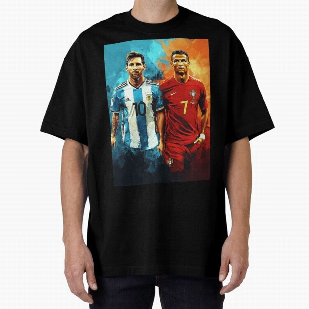Lionel Messi and Cristiano Ronaldo Oversized T-Shirt Bring Global Tournament Vibes to the FIFA World Cup 2026 Journey through Neymar, Haaland and Cristiano Ronaldo Highlights, Netherlands Pride, Retro Football Energy, Iconic Rivalries, Trophy Chase