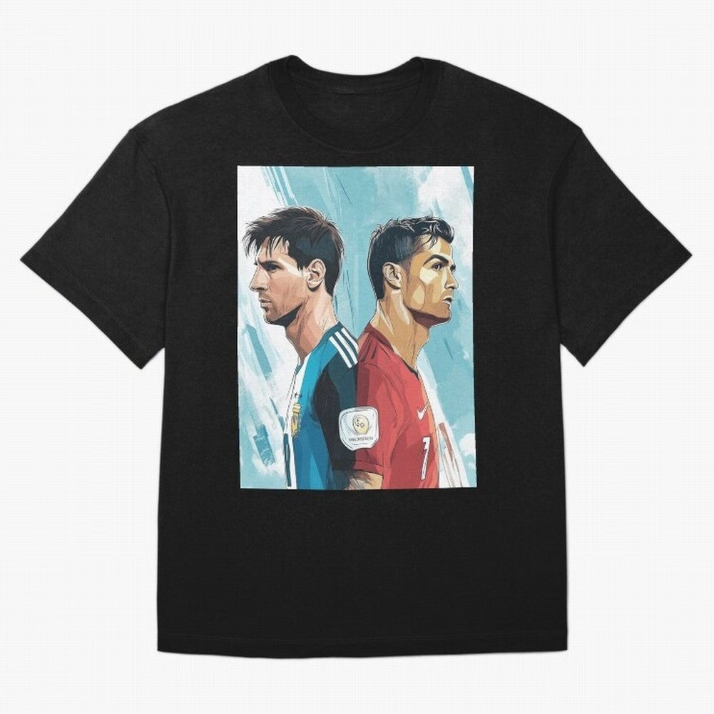 Lionel Messi and Cristiano Ronaldo Oversized T-Shirt Feel Match Day Hype around FIFA World Cup 2026 Group Stage, Haaland, Portugal, Spain and Germany, Match Day Excitement, Supporter Culture, Golden Goals and Global Football Passion; Made for