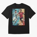 Lionel Messi and Cristiano Ronaldo Oversized T-Shirt Honor the Beautiful Game during FIFA World Cup 2026 for Fans of Cristiano Ronaldo and France and Portugal, Bringing Match Day Excitement, Supporter Culture, Golden Goals and Global Football