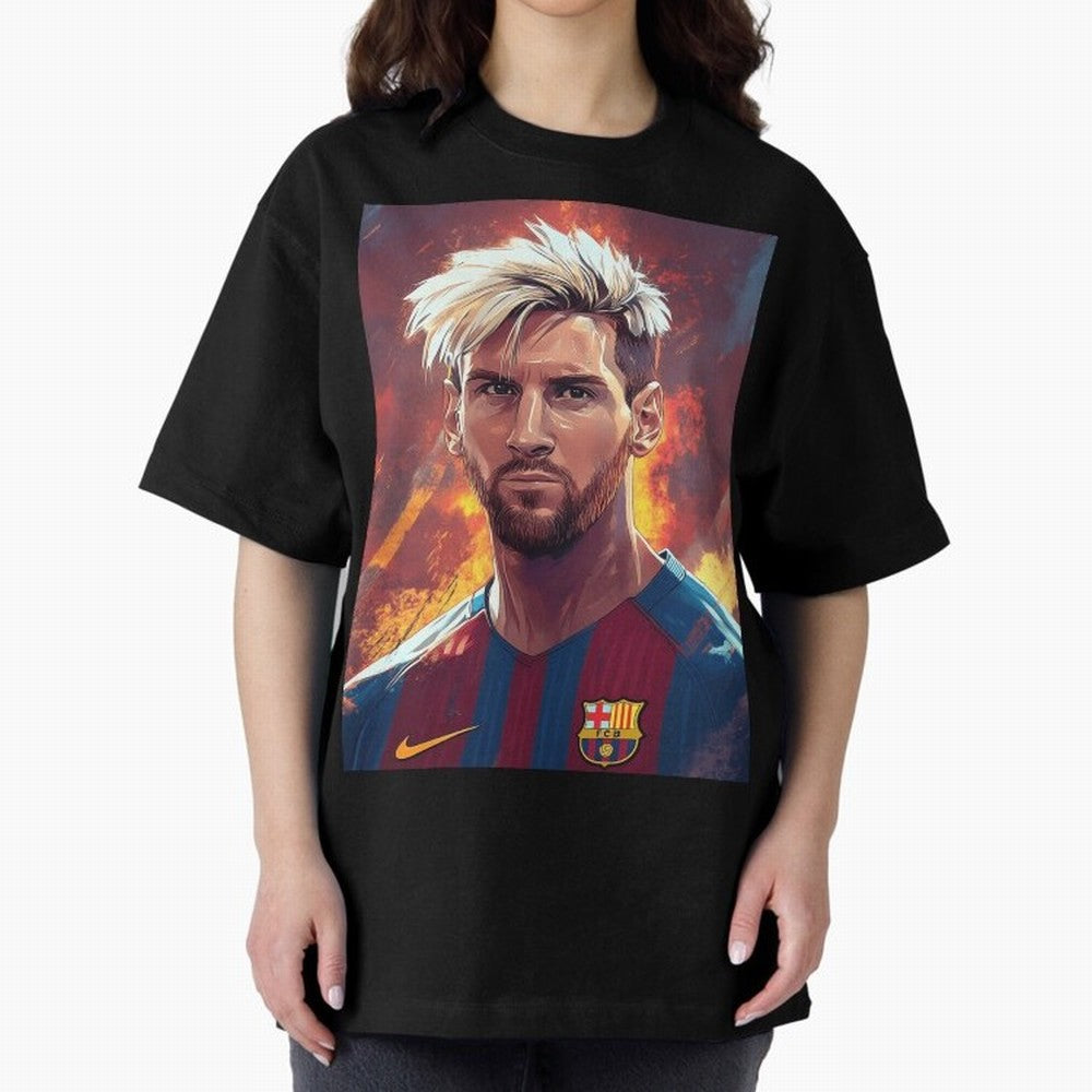 Lionel Messi Oversized T-Shirt Share Global Football Passion for FIFA World Cup 2026, Celebrating Neymar, England, France and Netherlands, Championship Spirit, Famous Goals, Roaring Crowds and International Football Unity; Created for Match Day