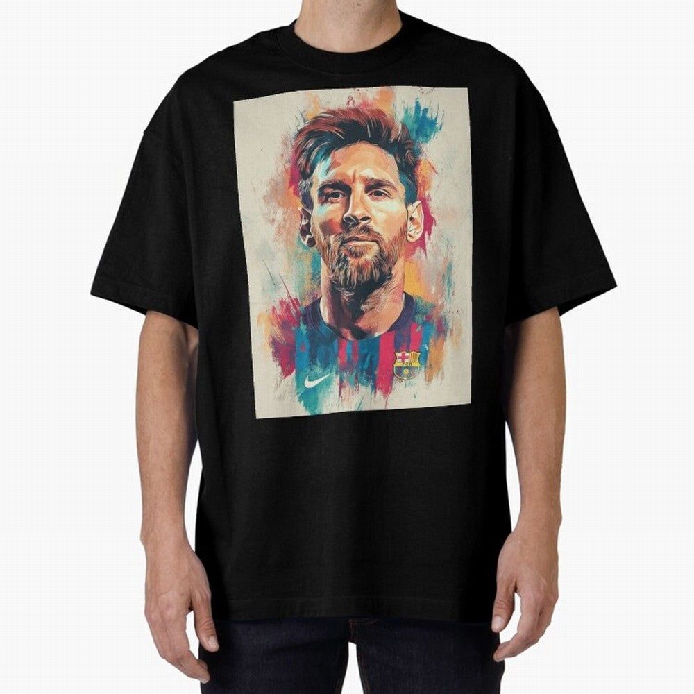Lionel Messi Oversized T-Shirt Remember Iconic Moments from FIFA World Cup 2026 Group Stage Spirit, Capturing France, Mbappe and Neymar, Soccer Culture, Superstar Moments, National Team Dreams and Competitive Fire; Great for Supporters Who Love
