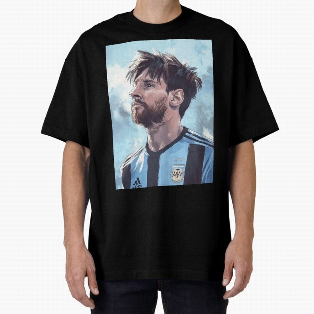 Lionel Messi Oversized T-Shirt Celebrate the Stars of Match Day Hype around FIFA World Cup 2026 Group Stage, Cristiano Ronaldo, Haaland and CR7, Netherlands, Stadium Memories, Football Loyalty, International Chants and Championship Tradition; Ideal