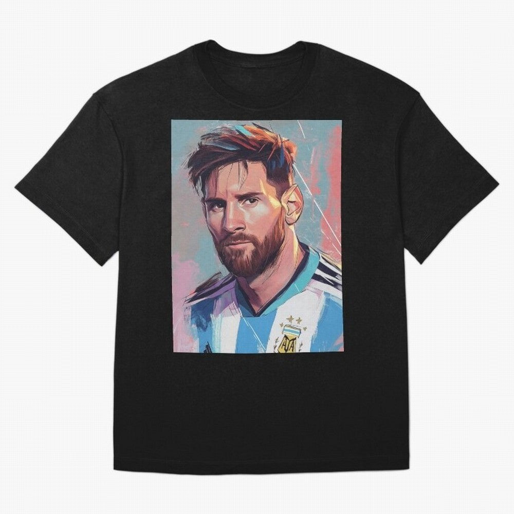 Lionel Messi Oversized T-Shirt Discover FIFA World Cup 2026 Group Stage Spirit, Capturing Argentina and Brazil, Messi, CR7 and Mbappe, Football Festival Excitement, Trophy Ambitions, Country Rivalries and Star Player Buzz; Created for Match Day