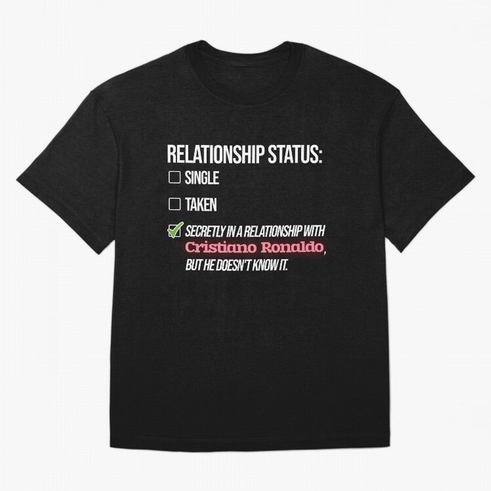 Relationship with Cristiano Ronaldo Oversized T-Shirt Show Championship Spirit for Global Football Passion for FIFA World Cup 2026 Group Stage, with Cristiano Ronaldo, Spain, Worldwide Fan Energy, Dramatic Goals, Stadium Lights and Championship