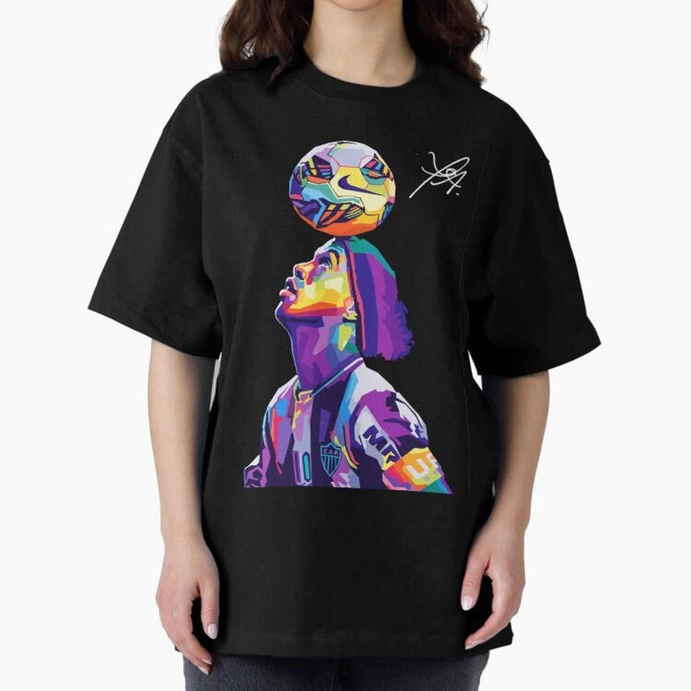 Ronaldinho Wpap Pop Art Oversized T-Shirt Celebrate the Biggest Stage of Match Day Hype around FIFA World Cup 2026, Haaland and Mbappe, Argentina, Football History, Final Match Energy, Crowd Noise and Once in a Lifetime Moments; Perfect for