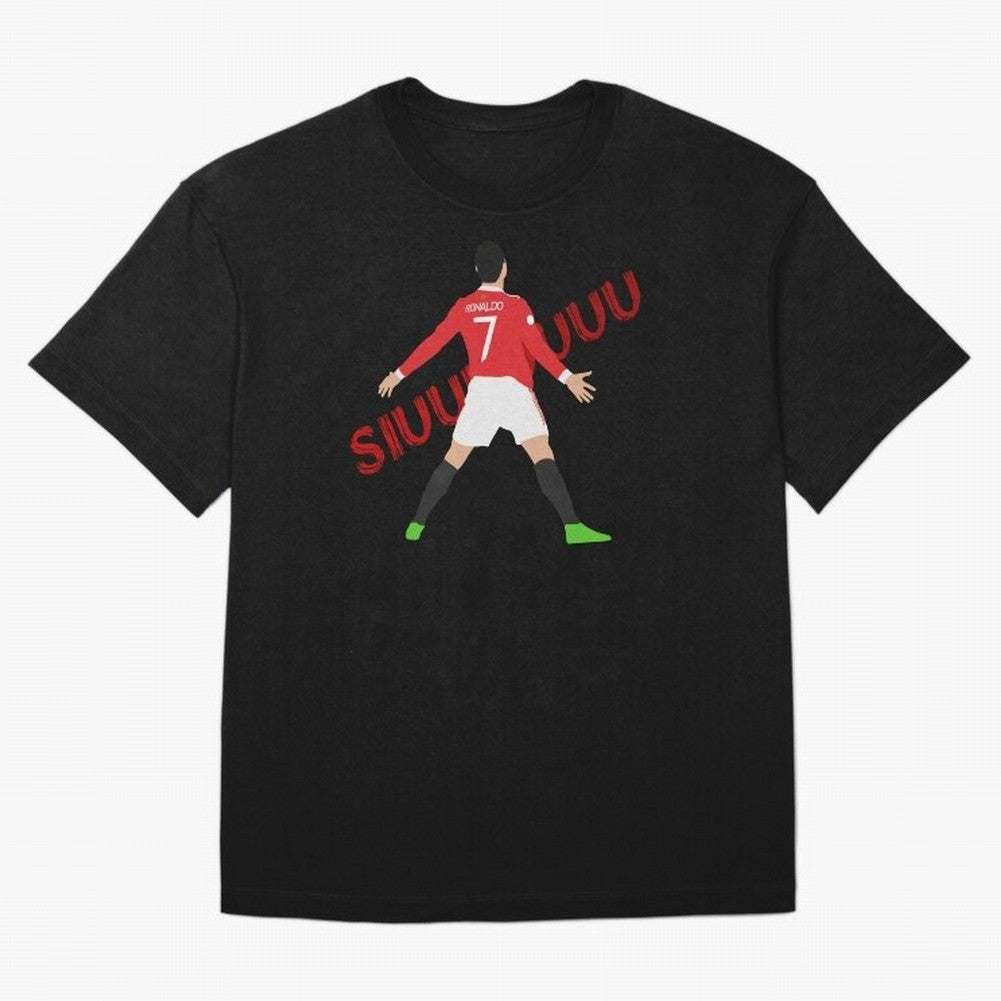 Cristano Ronaldo Celebration Block Art SIUUUU with text Oversized T-Shirt Bring Match Day Fire to FIFA World Cup 2026 Spirit, Connected to England, Messi and Cristiano Ronaldo, Game Day Rituals, Football Legends, Country Pride and the Road to the