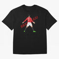 Cristano Ronaldo Celebration Block Art SIUUUU with text Oversized T-Shirt Bring Match Day Fire to FIFA World Cup 2026 Spirit, Connected to England, Messi and Cristiano Ronaldo, Game Day Rituals, Football Legends, Country Pride and the Road to the