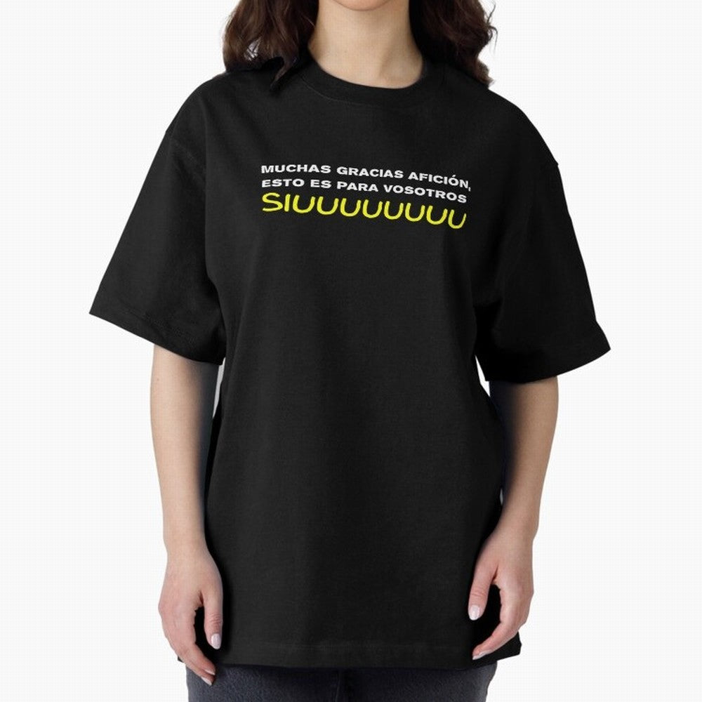 Muchas gracias afici¨®n, esto es para vosotros Siuuu Oversized T-Shirt Celebrate Golden Goal Energy in FIFA World Cup 2026 USA Canada Mexico for Fans of Neymar and Netherlands, Bringing Global Supporter Spirit, Legendary Goals, National Colors and