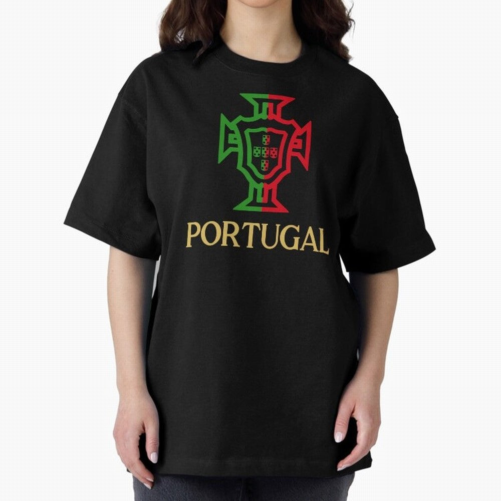 Portugal Tuga Gold Oversized T-Shirt Back the Journey through FIFA World Cup 2026 Group Stage for Fans of Haaland and Mbappe and Spain, Bringing Champion Mindset, Group Stage Buzz, Knockout Tension and Passionate Fan Culture; Perfect for People Who