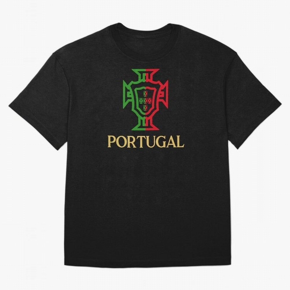 Portugal Tuga Gold Oversized T-Shirt Back the Journey through FIFA World Cup 2026 Group Stage for Fans of Haaland and Mbappe and Spain, Bringing Champion Mindset, Group Stage Buzz, Knockout Tension and Passionate Fan Culture; Perfect for People Who