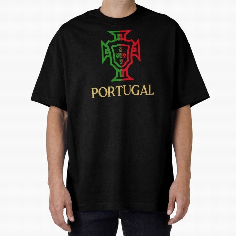 Portugal Tuga Gold Oversized T-Shirt Back the Journey through FIFA World Cup 2026 Group Stage for Fans of Haaland and Mbappe and Spain, Bringing Champion Mindset, Group Stage Buzz, Knockout Tension and Passionate Fan Culture; Perfect for People Who