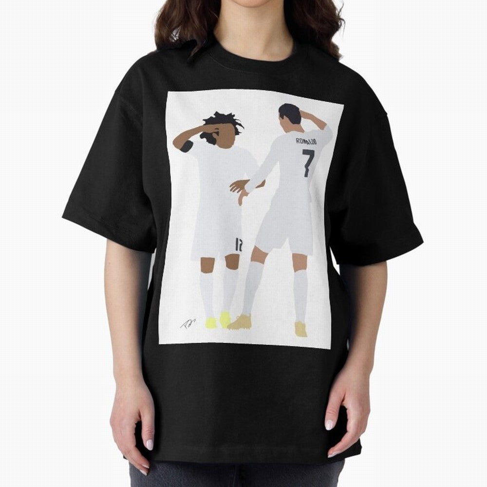 Ronaldo & Marcelo Oversized T-Shirt Remember Iconic Moments from FIFA World Cup 2026 USA Canada Mexico Spirit, Inspired by England, France and Netherlands, Mbappe and Neymar, Stadium Memories, Football Loyalty, International Chants and Championship