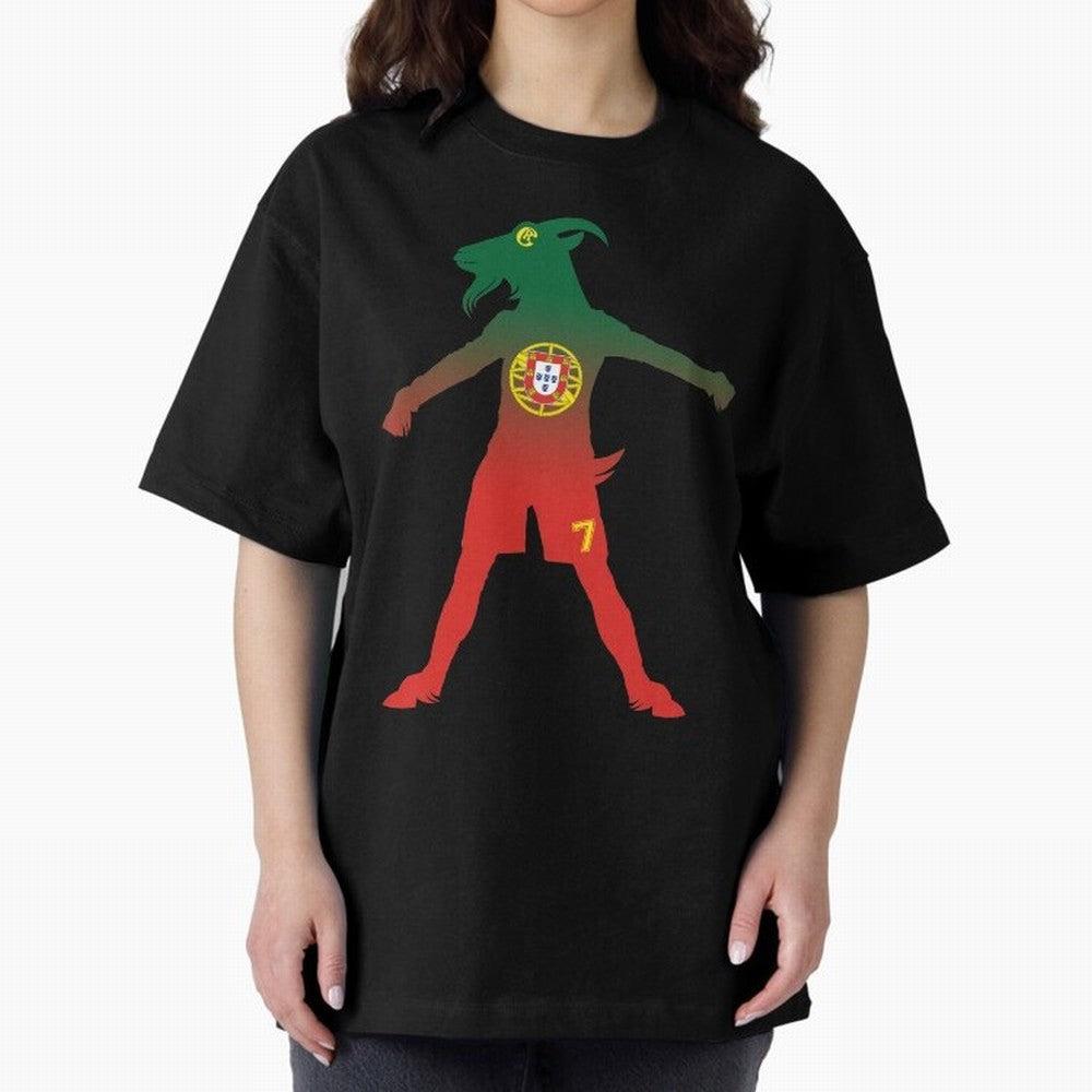 Cristiano Ronaldo GOAT Oversized T-Shirt Feel International Energy from Match Day Hype around FIFA World Cup 2026 Group Stage, Messi, CR7 and Mbappe, Spain and Netherlands, Supporter Pride, Iconic Celebrations, Legendary Names and Global Match Day