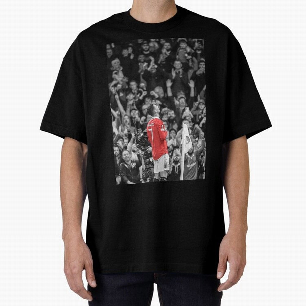 Cristiano Ronaldo Manchester United Oversized T-Shirt Represent the Passion of Match Day Hype around FIFA World Cup 2026, Cristiano Ronaldo, Argentina and Brazil, Stadium Chants, National Pride, Trophy Dreams and Unforgettable Football Memories;