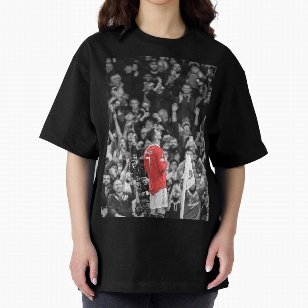 Cristiano Ronaldo Manchester United Oversized T-Shirt Represent the Passion of Match Day Hype around FIFA World Cup 2026, Cristiano Ronaldo, Argentina and Brazil, Stadium Chants, National Pride, Trophy Dreams and Unforgettable Football Memories;