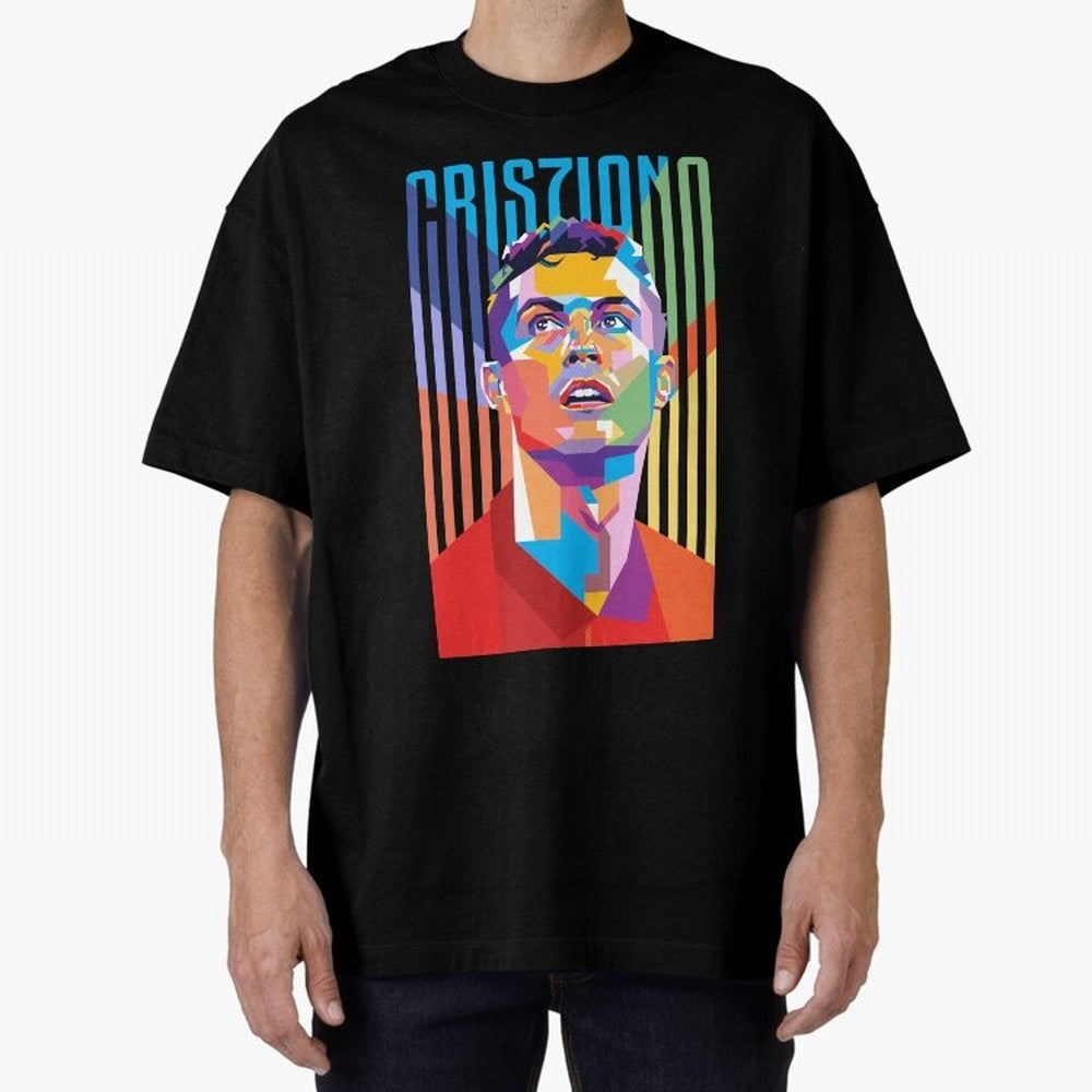 CR7 Pop Art Oversized T-Shirt Bring Supporter Culture to FIFA World Cup 2026 Group Stage for Fans of Cristiano Ronaldo and France and Portugal, Bringing Stadium Chants, National Pride, Trophy Dreams and Unforgettable Football Memories; Built for