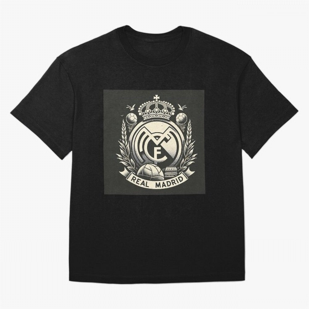 VIntage Style Real Madrid Logo Oversized T-Shirt Represent Football Lovers during FIFA World Cup 2026 for Fans of CR7 and Netherlands, Bringing Fan Favorite Moments, National Team Passion, Big Match Drama and Soccer History; Made for Collectors Who