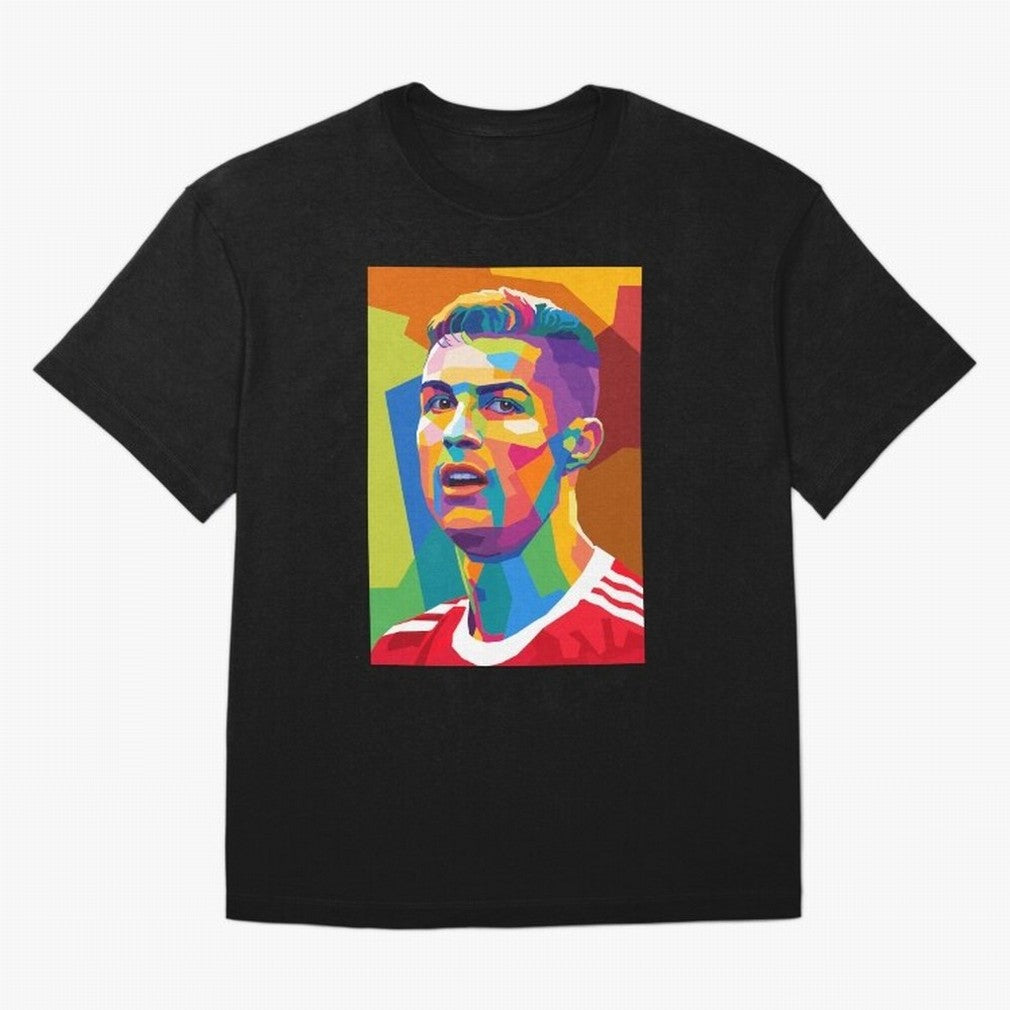 Cristiano Ronaldo Wpap Pop Art Oversized T-Shirt Show Match Day Excitement for FIFA World Cup 2026 Group Stage for Fans of Messi, Neymar and Mbappe and Brazil, Portugal and Argentina, Bringing Football History, Final Match Energy, Crowd Noise and
